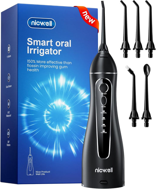 Nicwell vista frontal del irrigador con diseño compacto y controles visibles