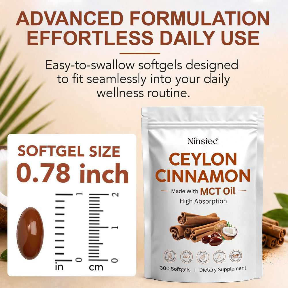 Ninsiec botella abierta con softgels para visualizar cantidad y duración, valor