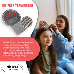 Nit Free Terminator comparación de tamaño con peines comunes, durable y reutilizable