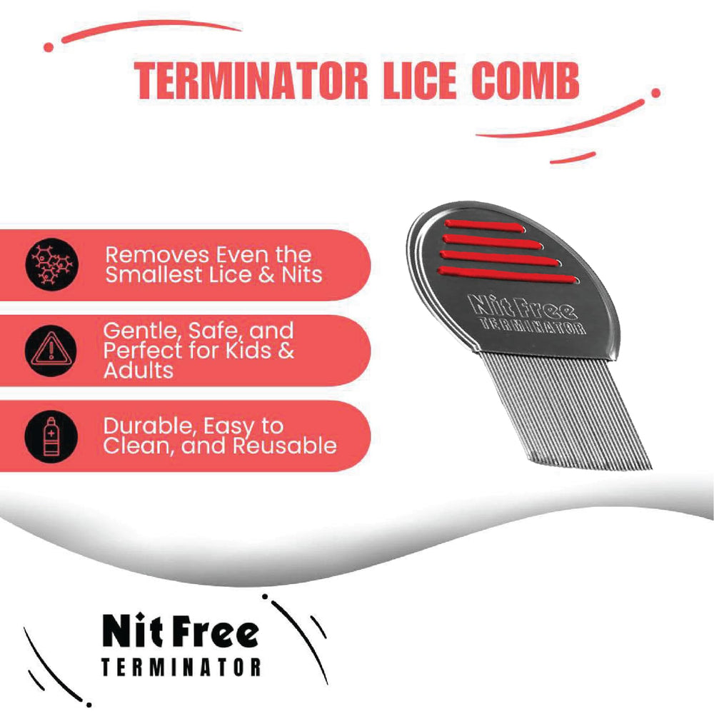 Nit Free Terminator primer plano de dientes micro-groove, atrapa liendres