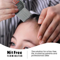 Nit Free Terminator en uso peinando cabello infantil, cómodo y seguro