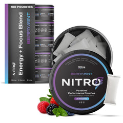 Nitro Pouches lata frontal mostrando diseño y conveniencia