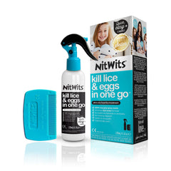 NitWits frontal del envase 120ml mostrando uso fácil y cobertura rápida