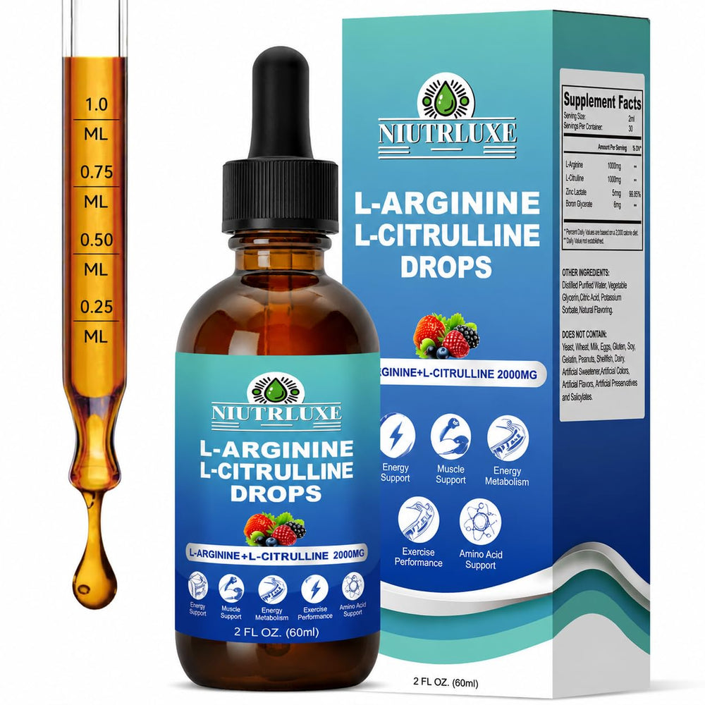 NIUTRLUXE frente del empaque muestra fórmula líquida y beneficios