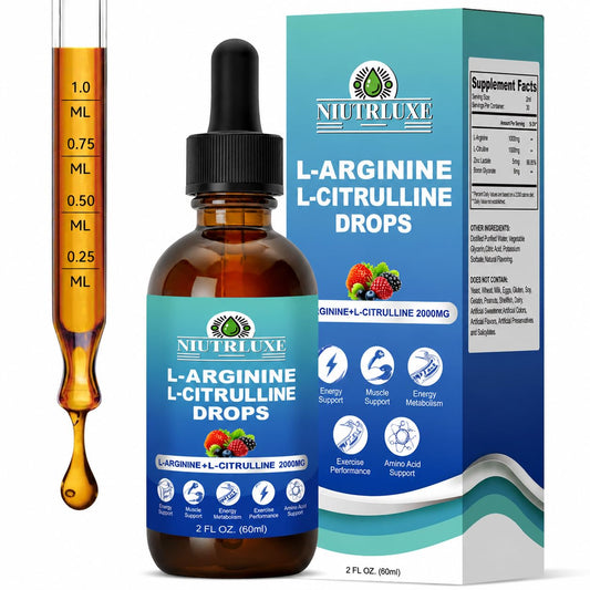 NIUTRLUXE frente del empaque muestra fórmula líquida y beneficios