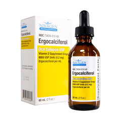 Nivagen envase frontal de gotas vitamina D2 mostrando volumen y claridad