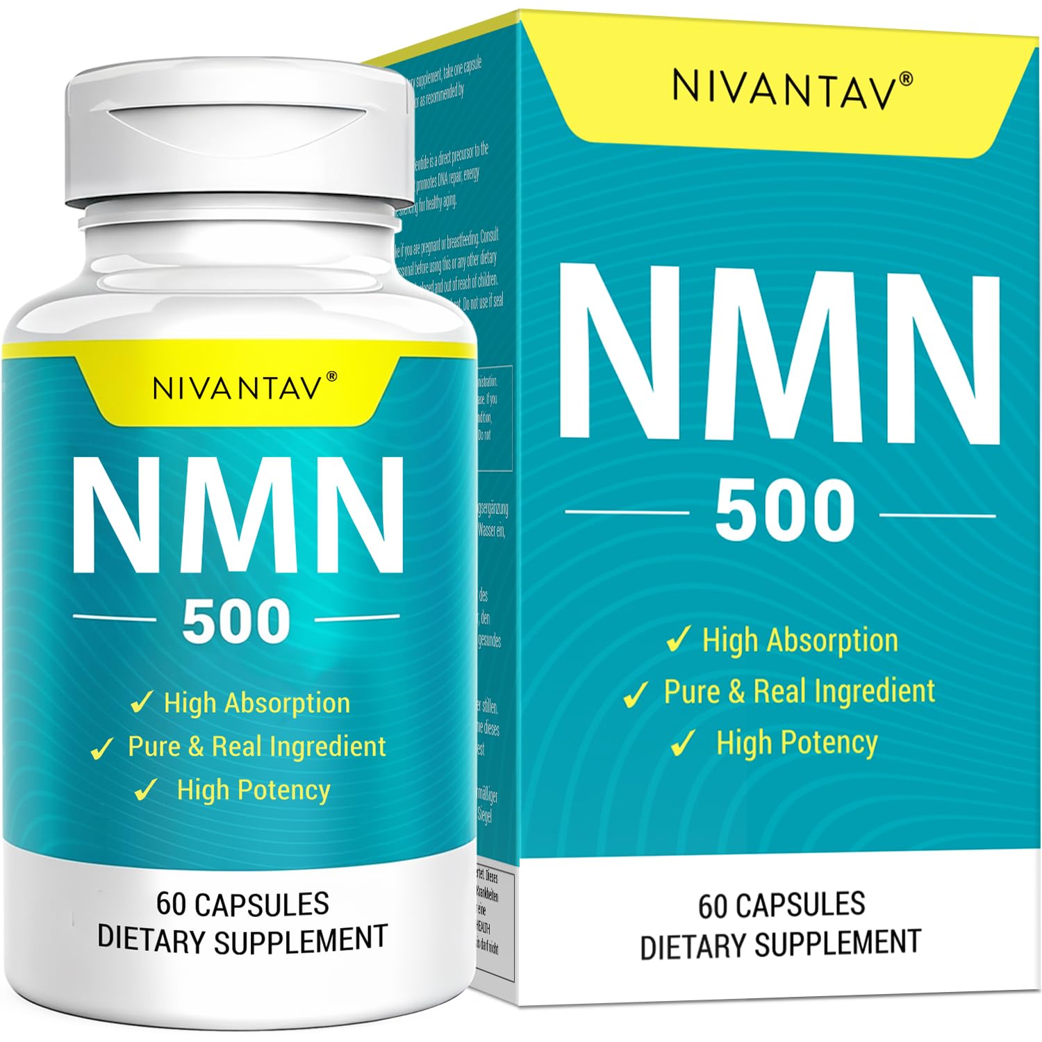 Nivantav frasco frontal mostrando etiqueta y beneficio de pureza