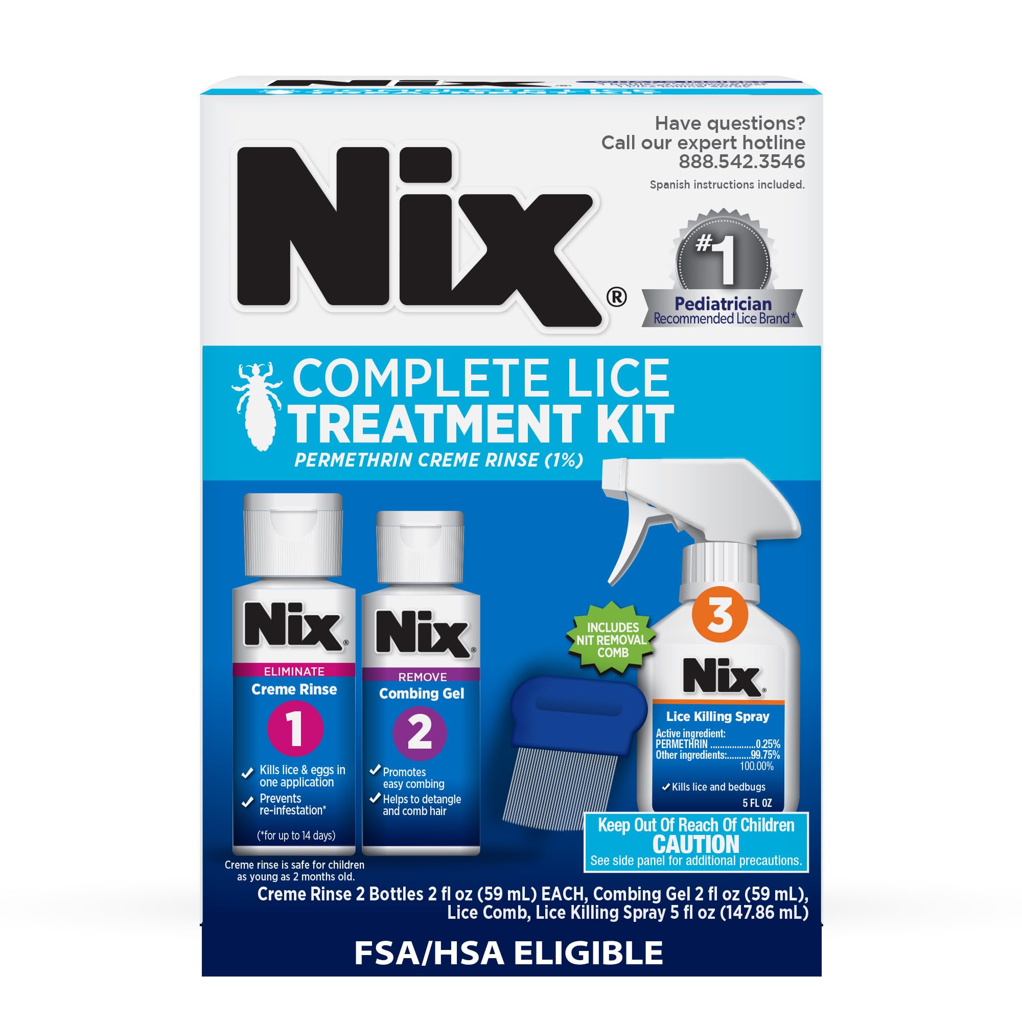 Nix empaque frontal del kit mostrando los cuatro productos y facilidad de uso