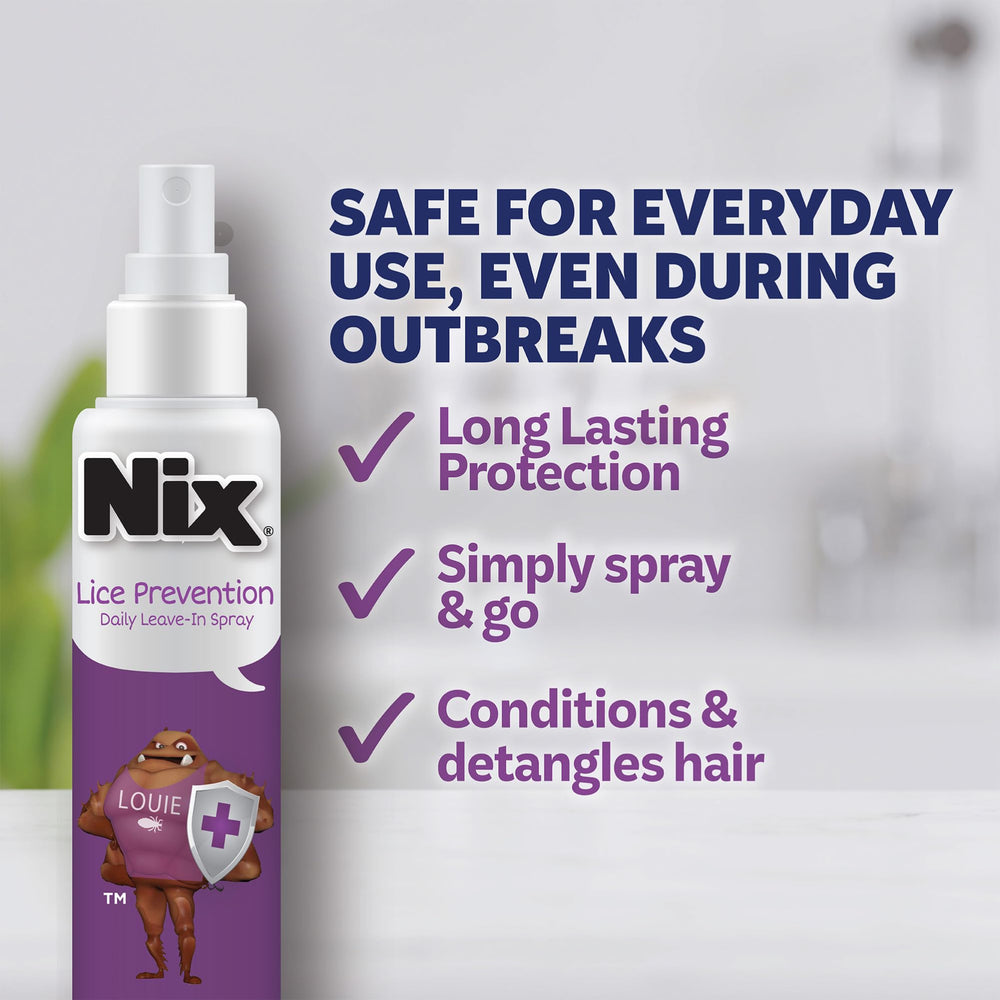 Nix spray de prevención en mano listo para aplicar y repeler piojos
