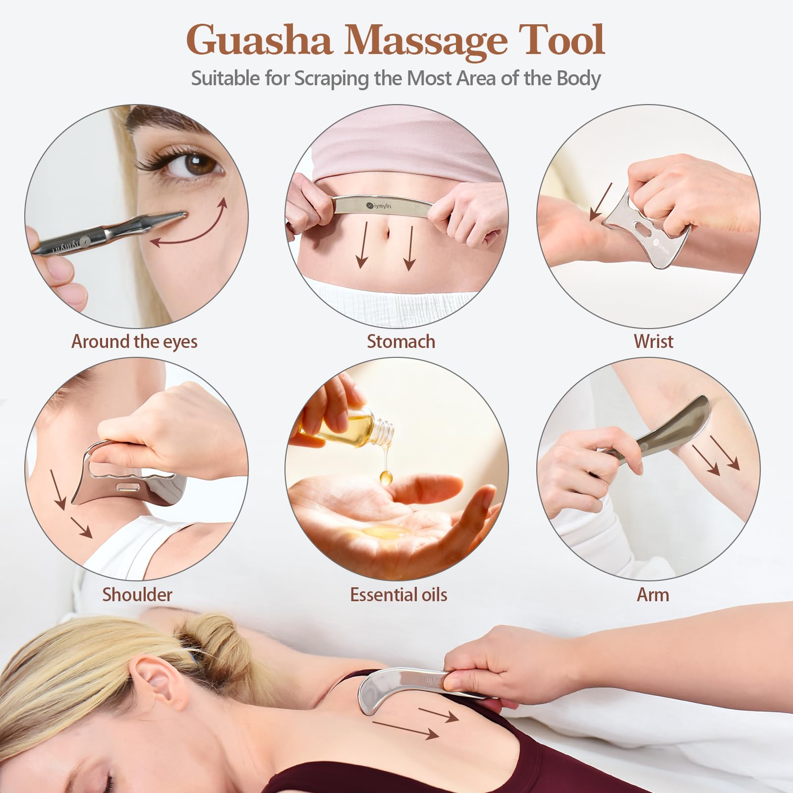 Niymyin herramienta pequeña en mano aplicando masaje facial efectivo