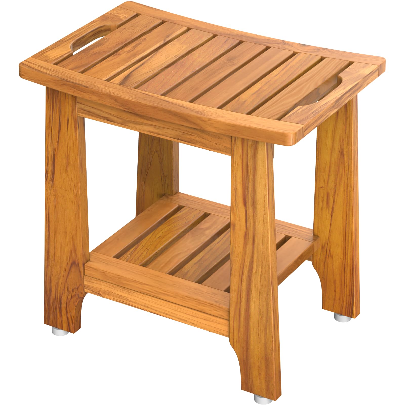 NNN banco de ducha vista frontal ofrece asiento estable y diseño compacto