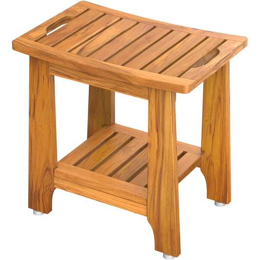 NNN banco de ducha vista frontal ofrece asiento estable y diseño compacto