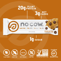 No Cow textura y chips de chocolate que resaltan sabor y masticabilidad