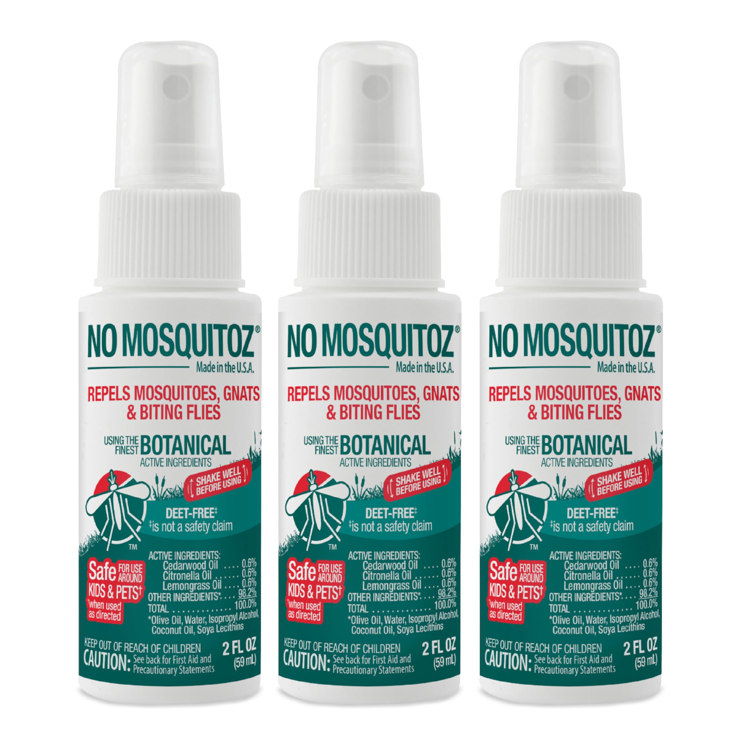 No Mosquitoz envase frontal mostrando la marca y protección botánica