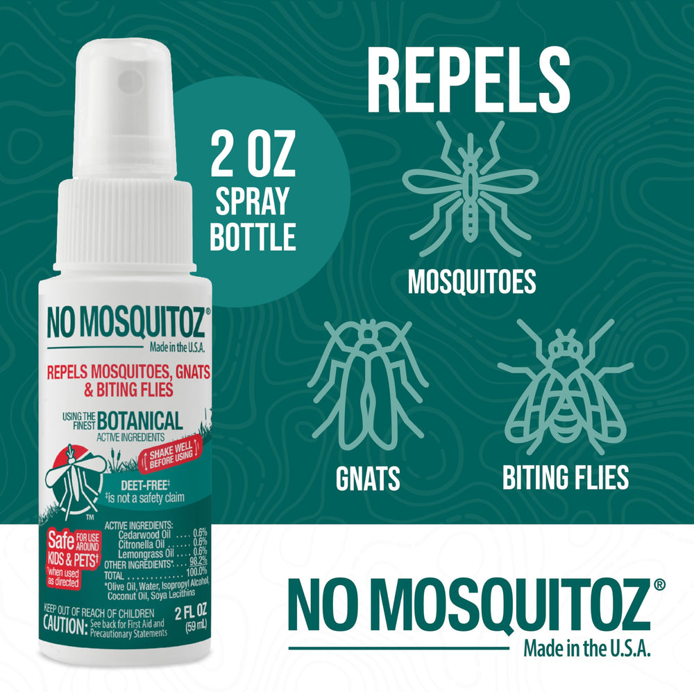 No Mosquitoz rociando sobre brazo para aplicación uniforme y cómoda