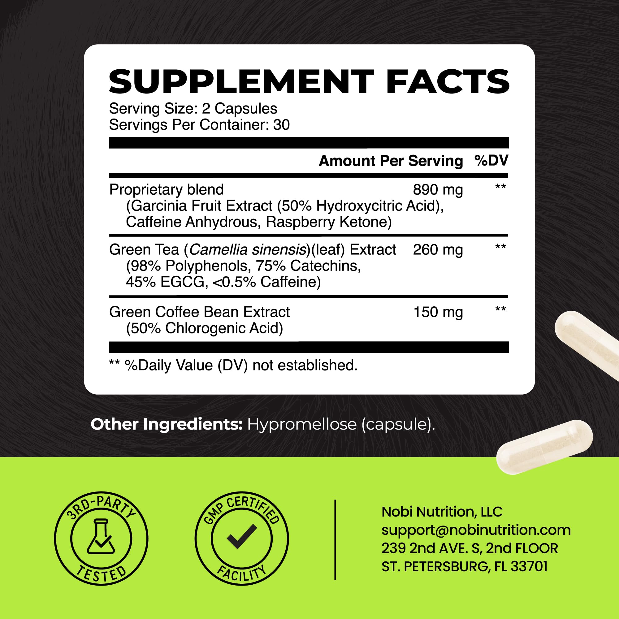 Nobi Nutrition etiqueta nutricional en detalle para revisión de ingredientes
