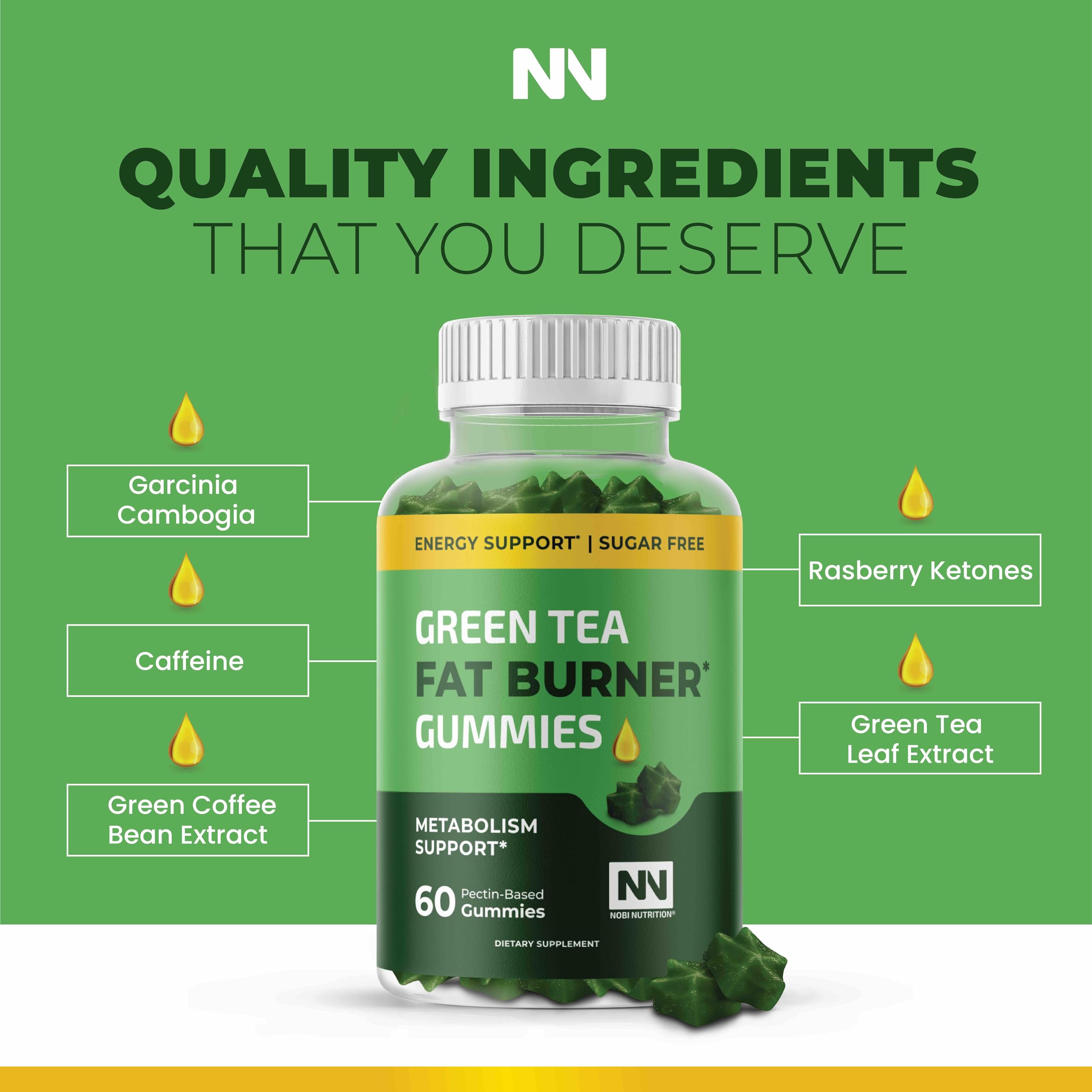 Nobi Nutrition gomita en mano demostrando tamaño y conveniencia