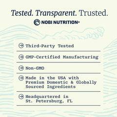 Nobi Nutrition sello GMP y prueba de terceros para garantía de calidad