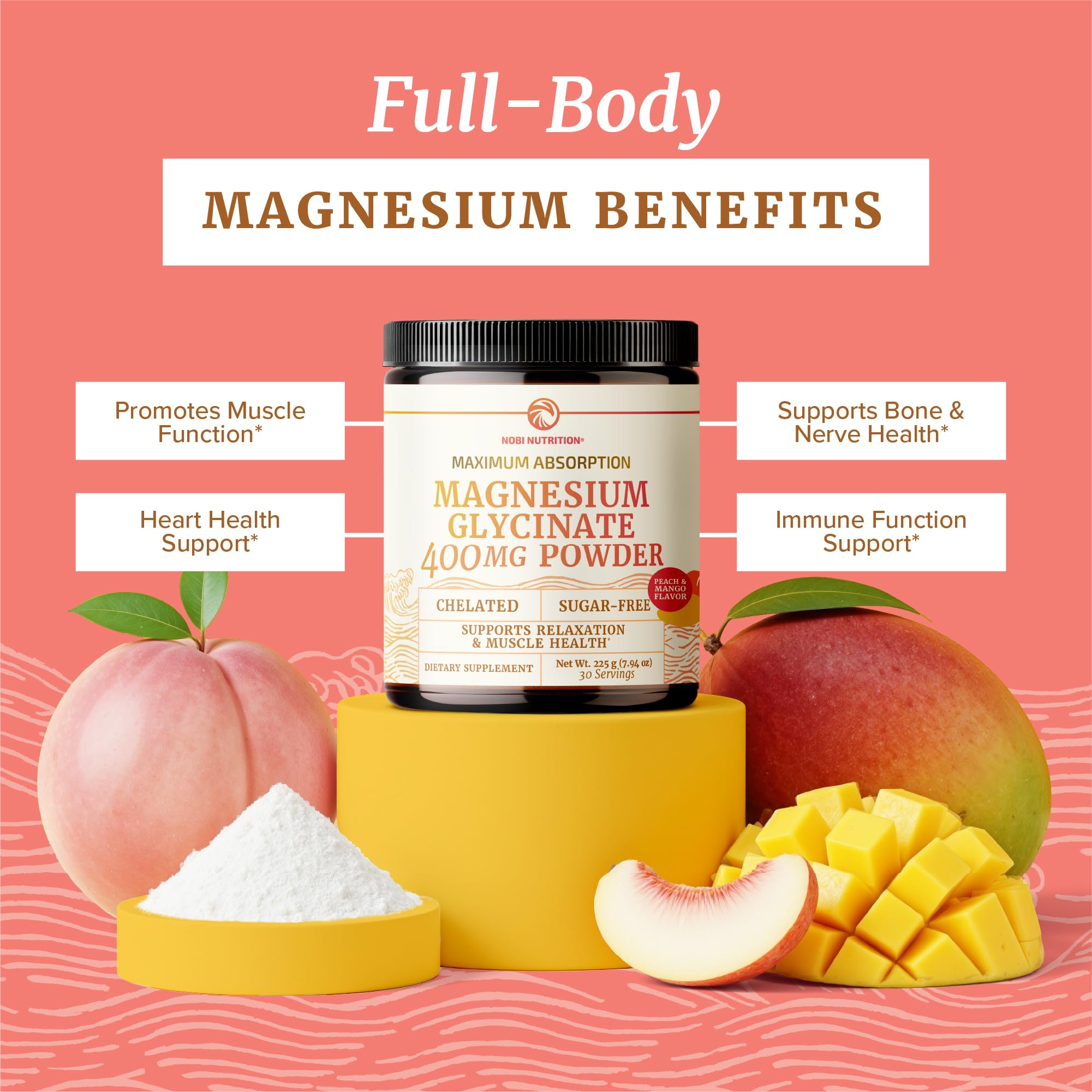 Comparación de tamaño Nobi Nutrition con mano para referencia de porción