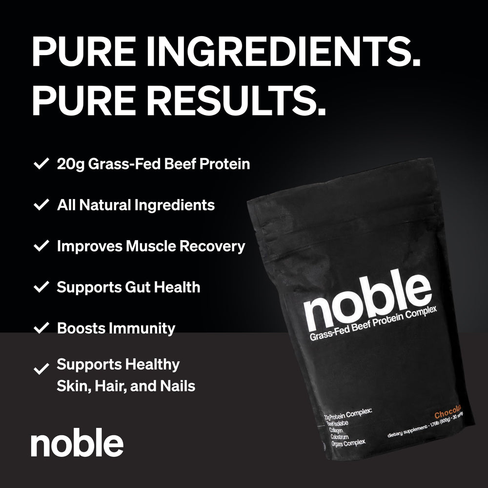 Noble Origins etiqueta ingredientes orgánicos y perfil nutricional claro