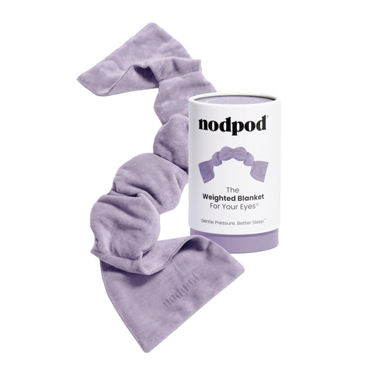 nodpod antifaz frontal mostrando ajuste y bloqueo de luz para descanso