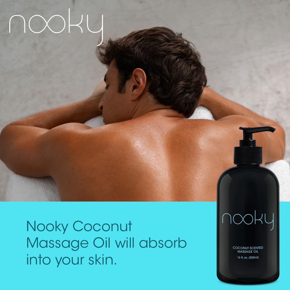 NOOKY detalle de la etiqueta que resalta composición y aroma de coco ligero