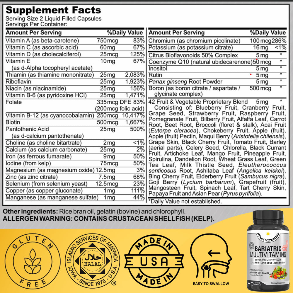 NOON VITAMINS cápsula líquida en primer plano fácil de tragar y rápida disolución