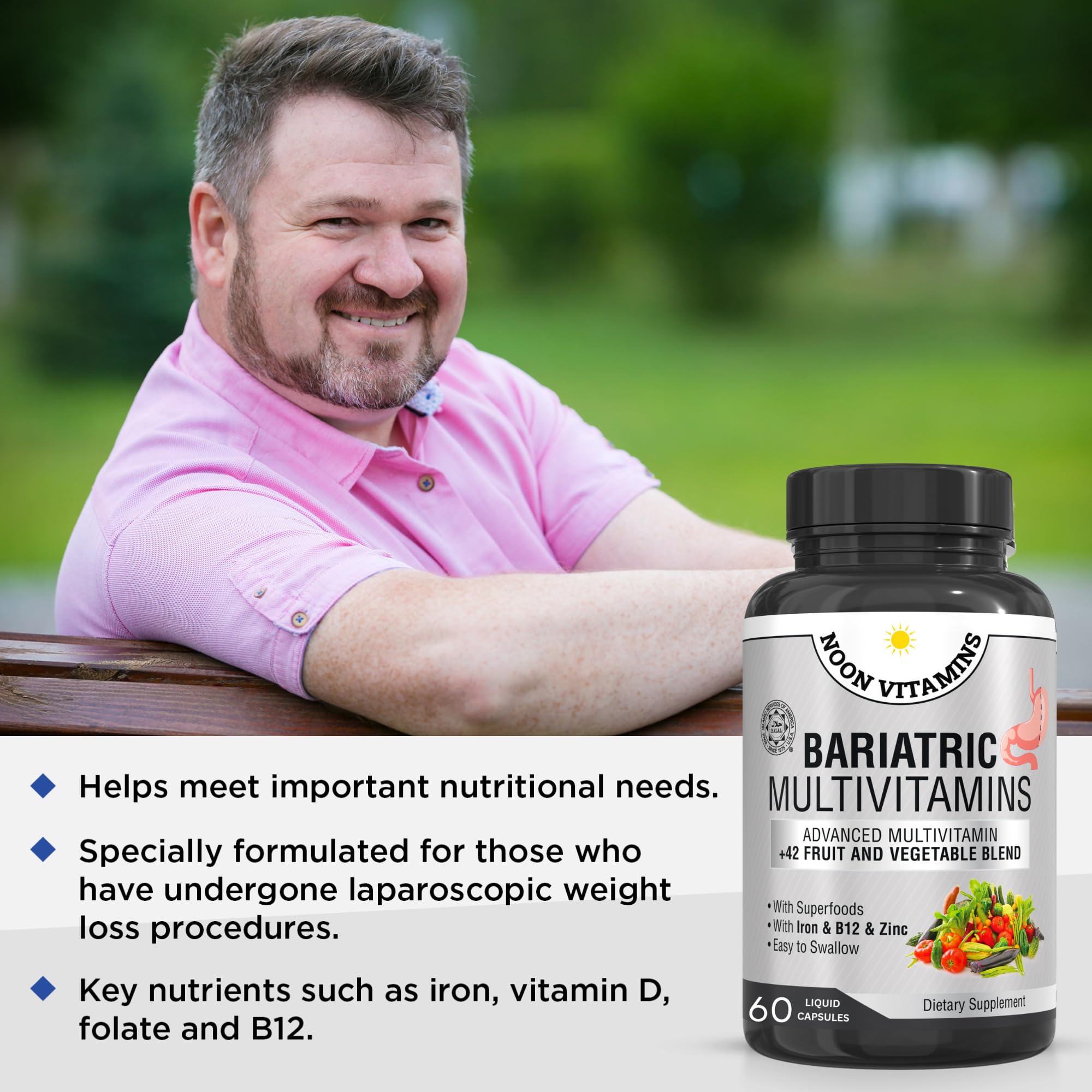 NOON VITAMINS tabla de superalimentos destacando variedad y aporte nutritivo