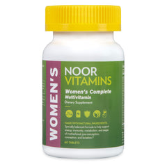 Noor Vitamins frasco frontal mostrando diseño y beneficio vegano