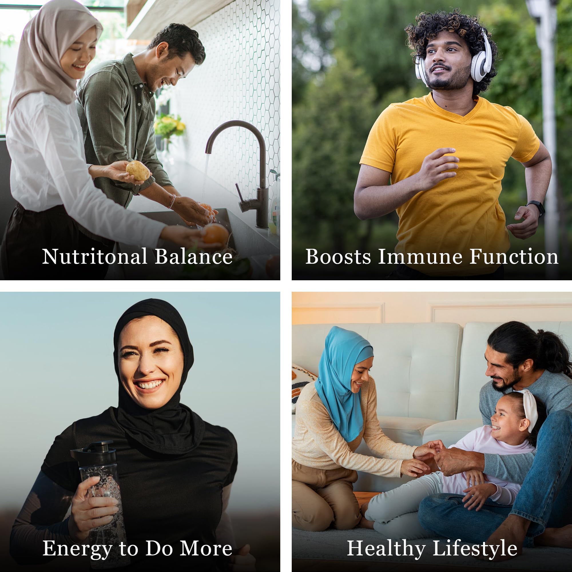 Noor Vitamins etiqueta con lista de ingredientes clave para transparencia nutricional