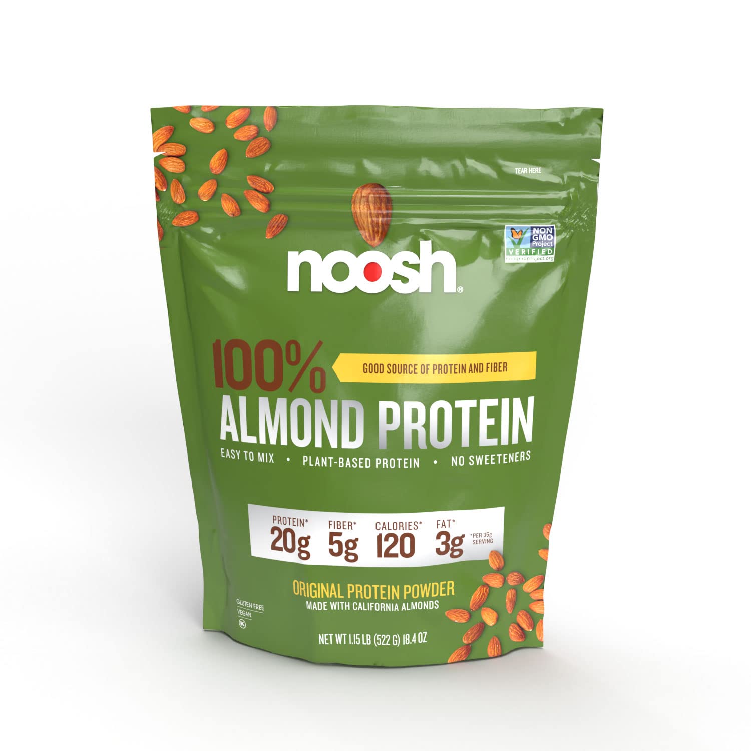 NOOSH envase frontal mostrando la marca y etiquetado limpio, ideal para consumidores conscientes