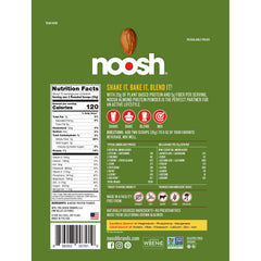Polvo de proteína NOOSH en primer plano con textura fina que facilita mezclado y absorción