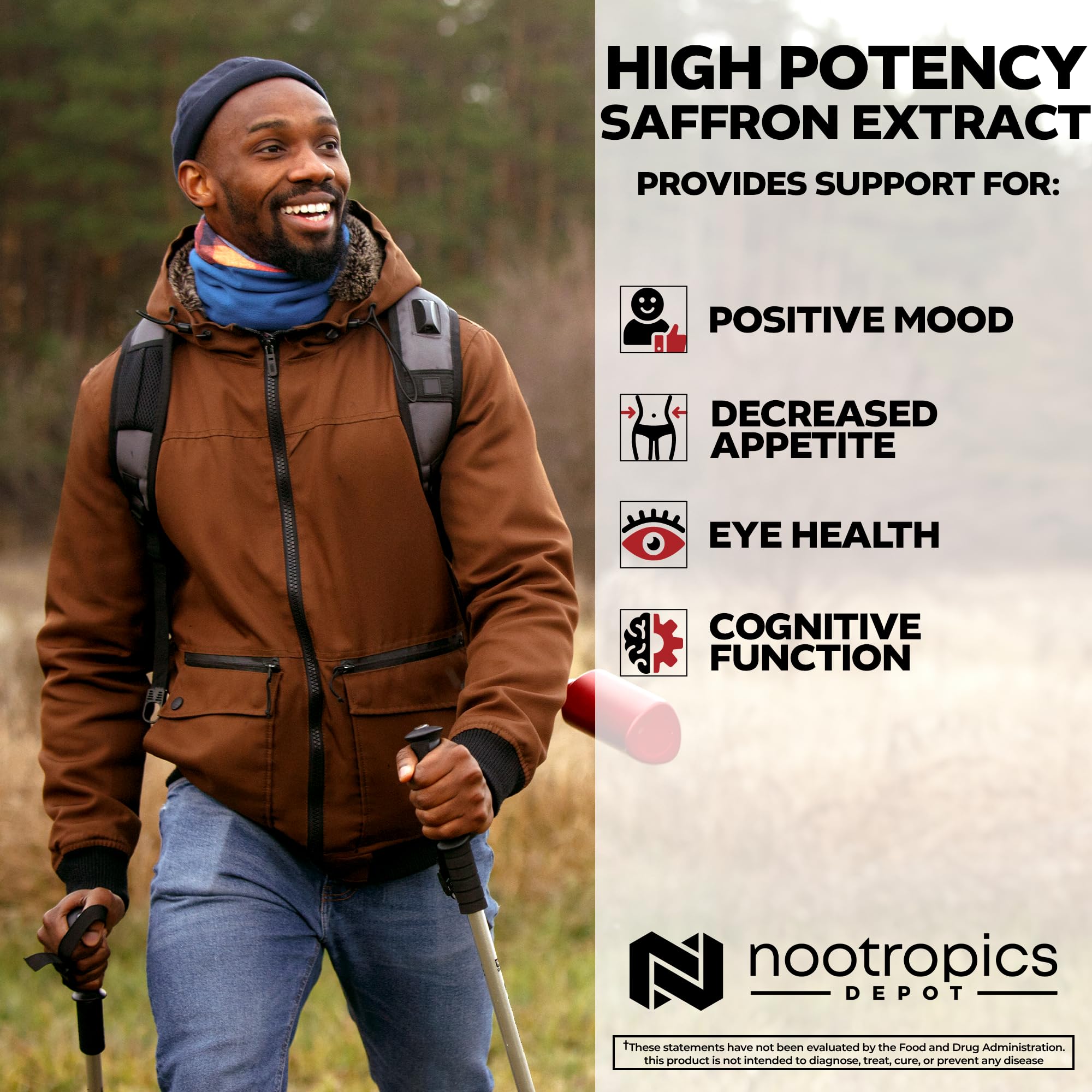 Nootropics Depot cápsula en mano para ver escala y favorecer dosificación práctica