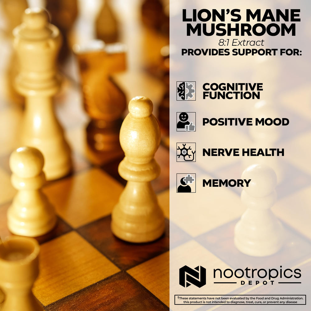 Nootropics Depot cápsula abierta con contenido concentrado visible