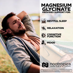 Nootropics Depot etiqueta nutricional mostrando información de magnesio elemental