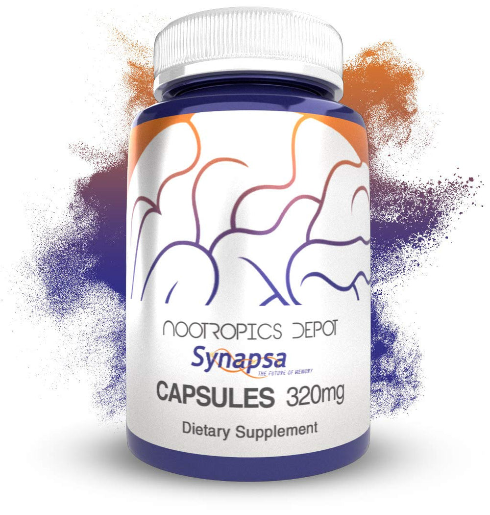 Nootropics Depot frasco delante mostrando la presentación y beneficios visibles