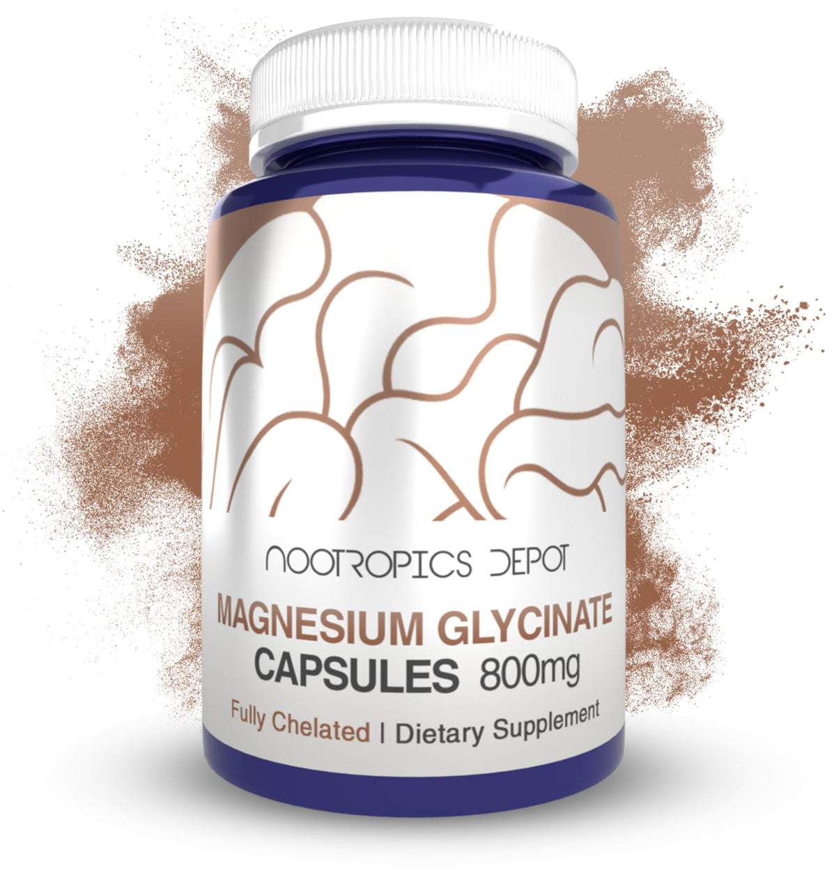 Nootropics Depot frasco frontal mostrando envase y cantidad para compra prolongada