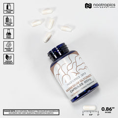 Nootropics Depot detalle de cápsula resaltando textura y calidad del ingrediente