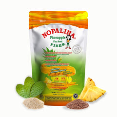 Nopalina frente del empaque mostrando bolsa y sabor piña, ideal para añadir fibra