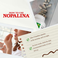 Nopalina en rutina matinal junto a agua para tomar con facilidad