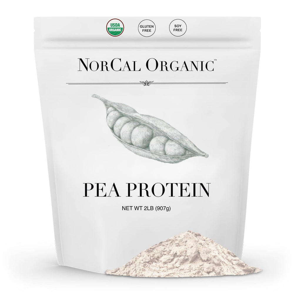 NorCal Organic envase frontal mostrando 2 lb y 35 porciones, aporta confianza