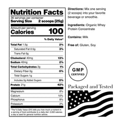 NorCal Organic foco en ingrediente único 100% suero orgánico y sin aditivos