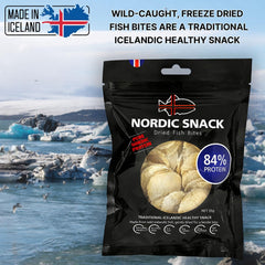 Nordic Catch bocaditos servidos en un bol listos para consumir como snack saludable