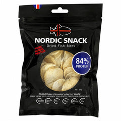 Nordic Catch bolsa frontal mostrando el diseño y beneficio de snack proteico