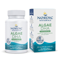 Nordic Naturals frontal del envase mostrando 60 cápsulas y beneficios