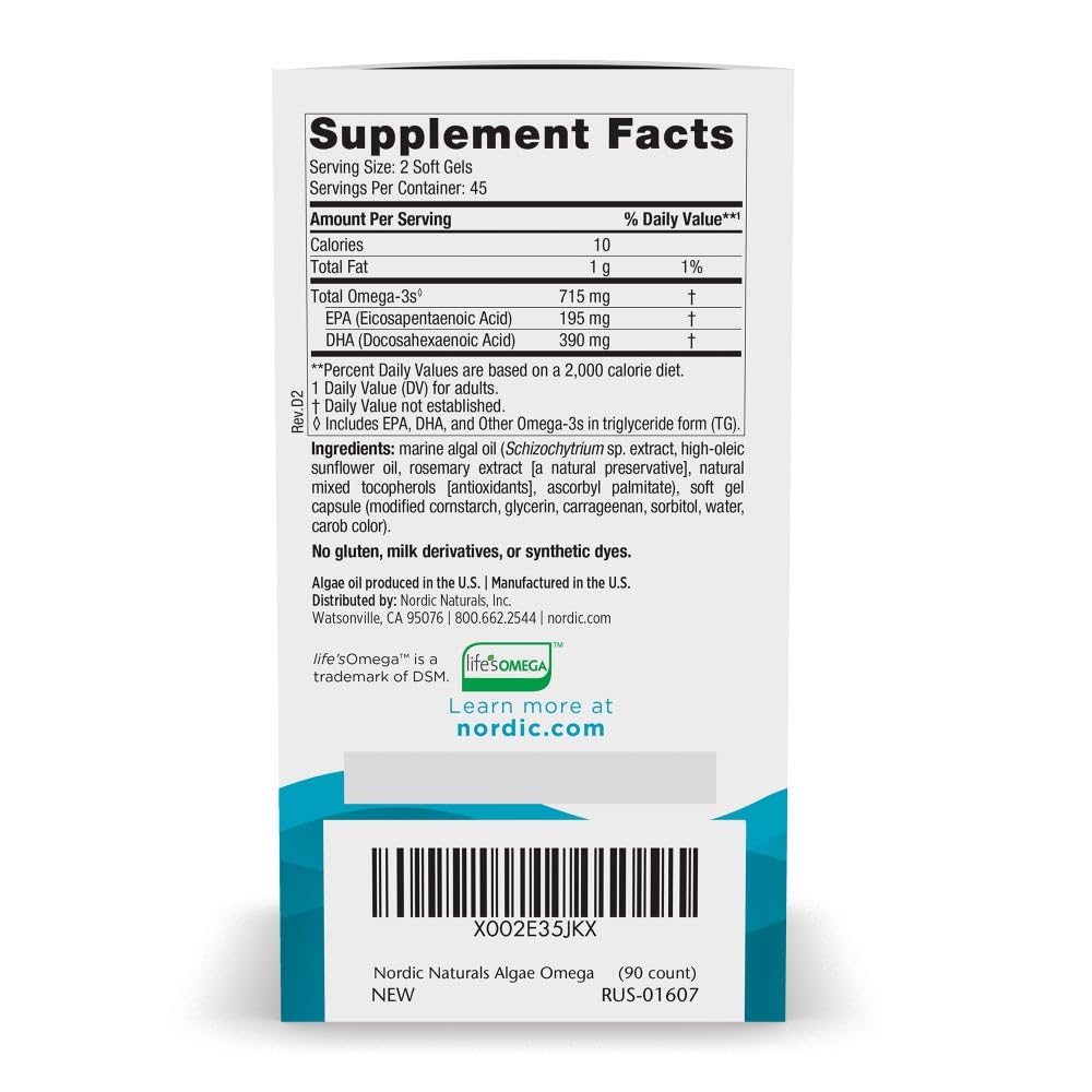 cápsula abierta mostrando textura de aceite de algas, Nordic Naturals beneficio de absorción
