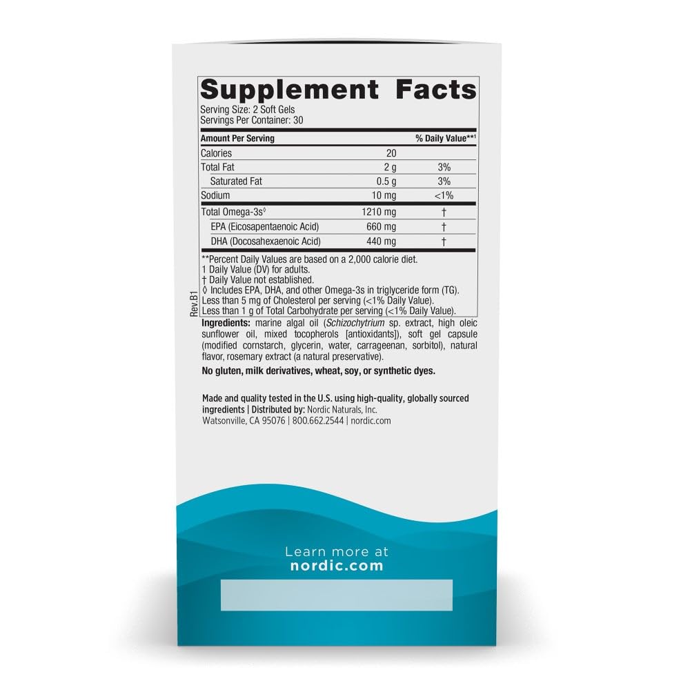 Nordic Naturals cápsula blanda en primer plano, fácil de tragar y pura