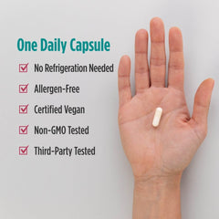 Nordic Naturals cápsula en mano para comparar tamaño y facilidad de ingesta