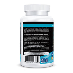 Comparación de tamaño de cápsula Nordic Naturals al lado de una moneda para referencia de escala