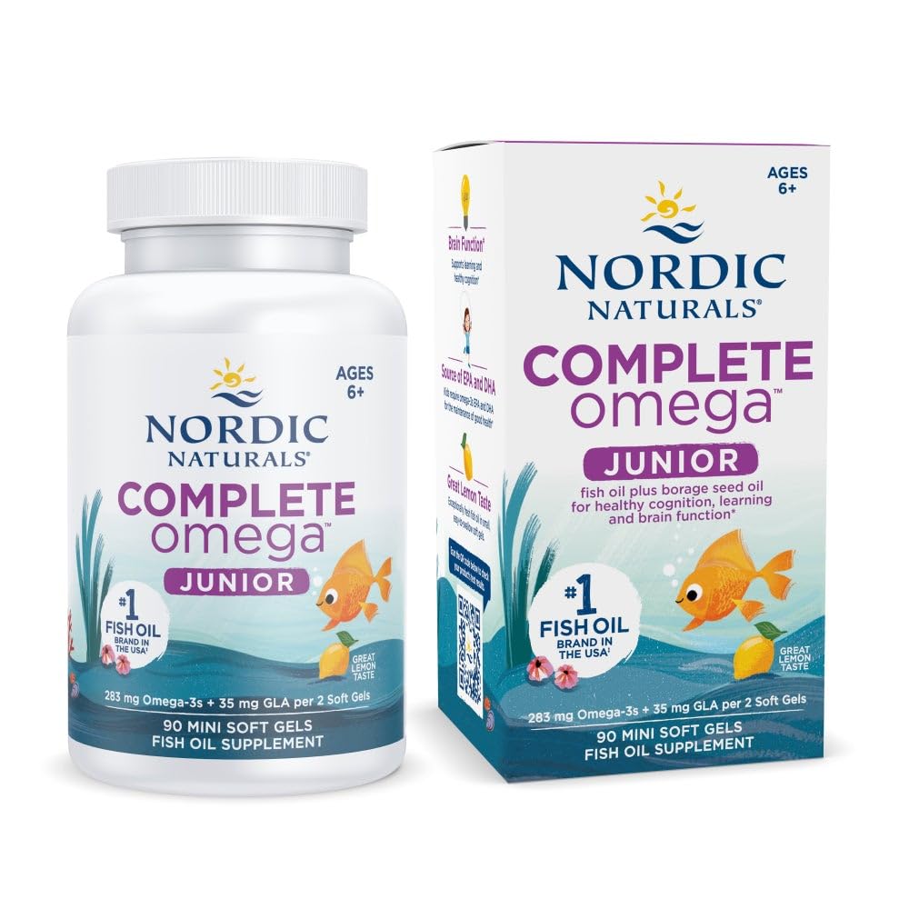 Nordic Naturals envase frontal Complete Omega Jr mostrando diseño y cantidad